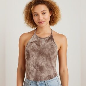 Forever 21 Gray Tie Dye Soft & Sexy Halter Top | Size L